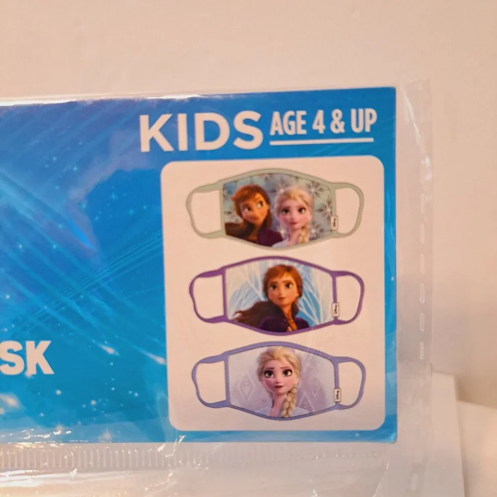 2 Packs Disney Frozen Elsa Anna 3 Pack Cloth Face Mask Washable Kids Ages 4 & Up
